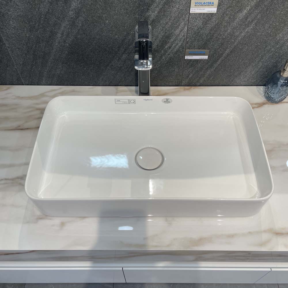 Chậu lavabo đặt bàn Viglacera CM01