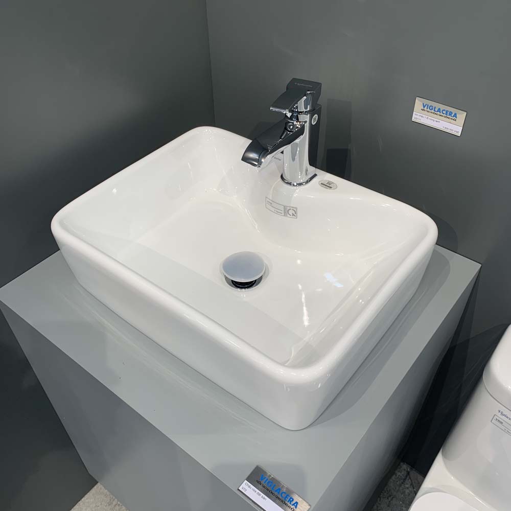 Chậu lavabo đặt bàn Viglacera V72