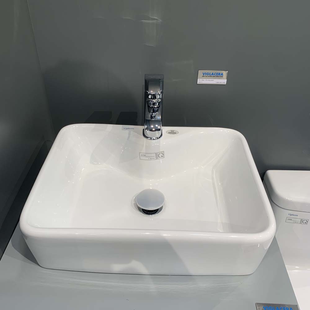 Chậu lavabo đặt bàn Viglacera V72