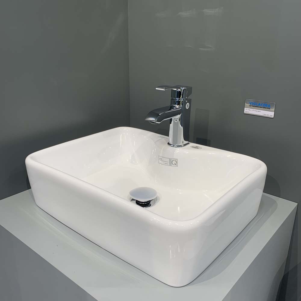 Chậu lavabo đặt bàn Viglacera V72