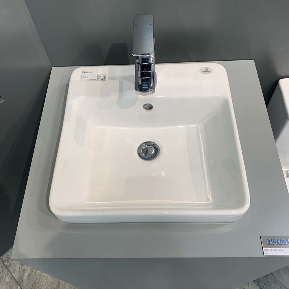Chậu lavabo đặt bàn Viglacera V24