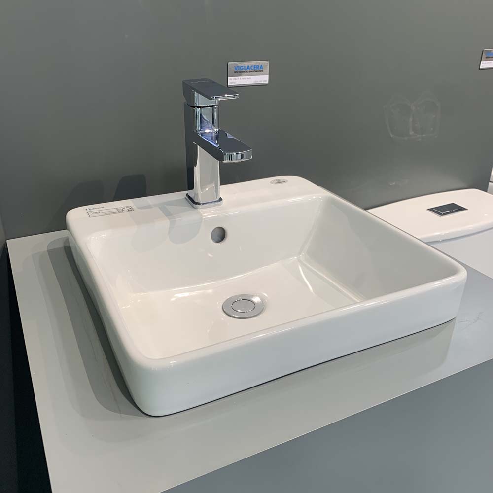 Chậu lavabo đặt bàn Viglacera V24