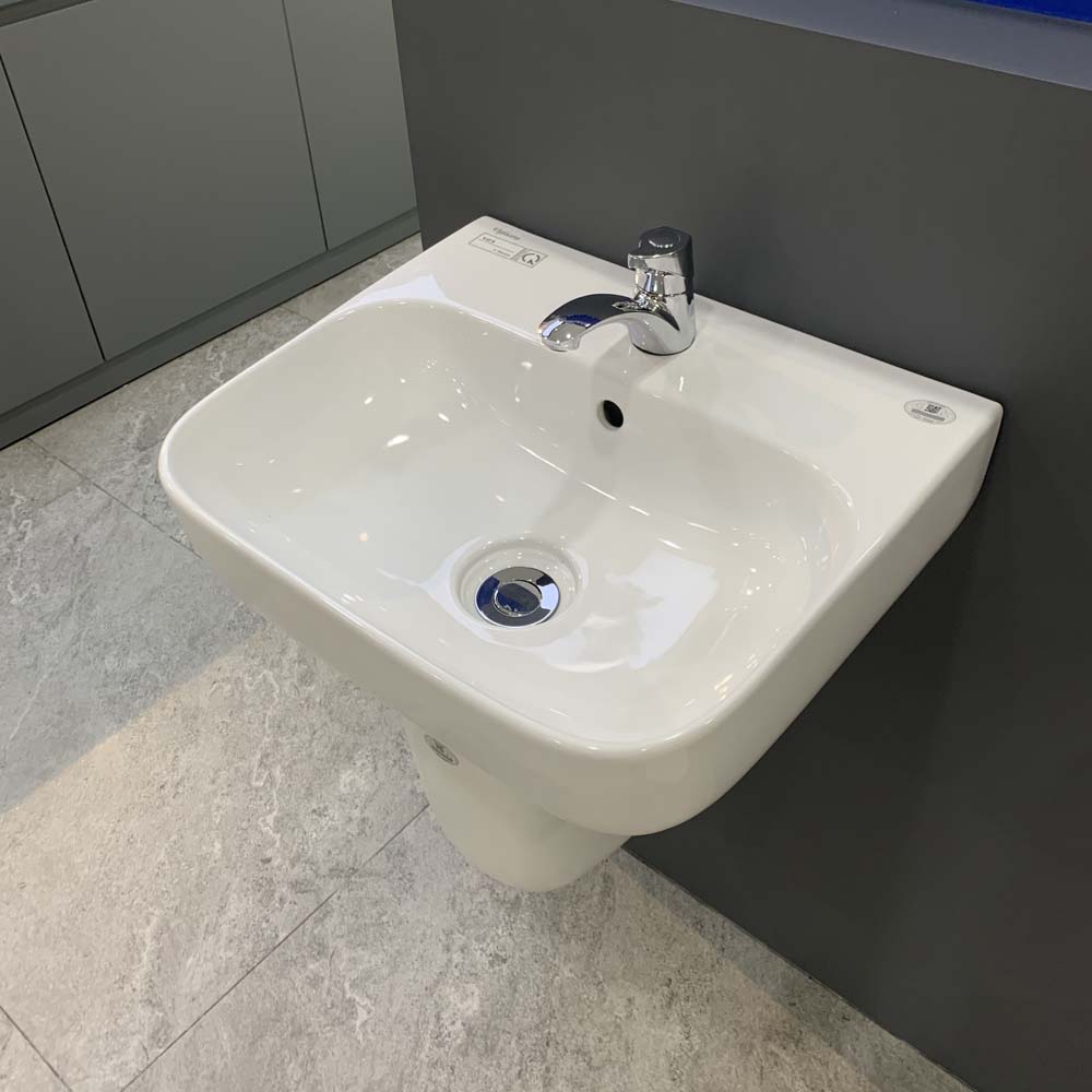 Chậu rửa lavabo treo tường Viglacera V23 chân lửng