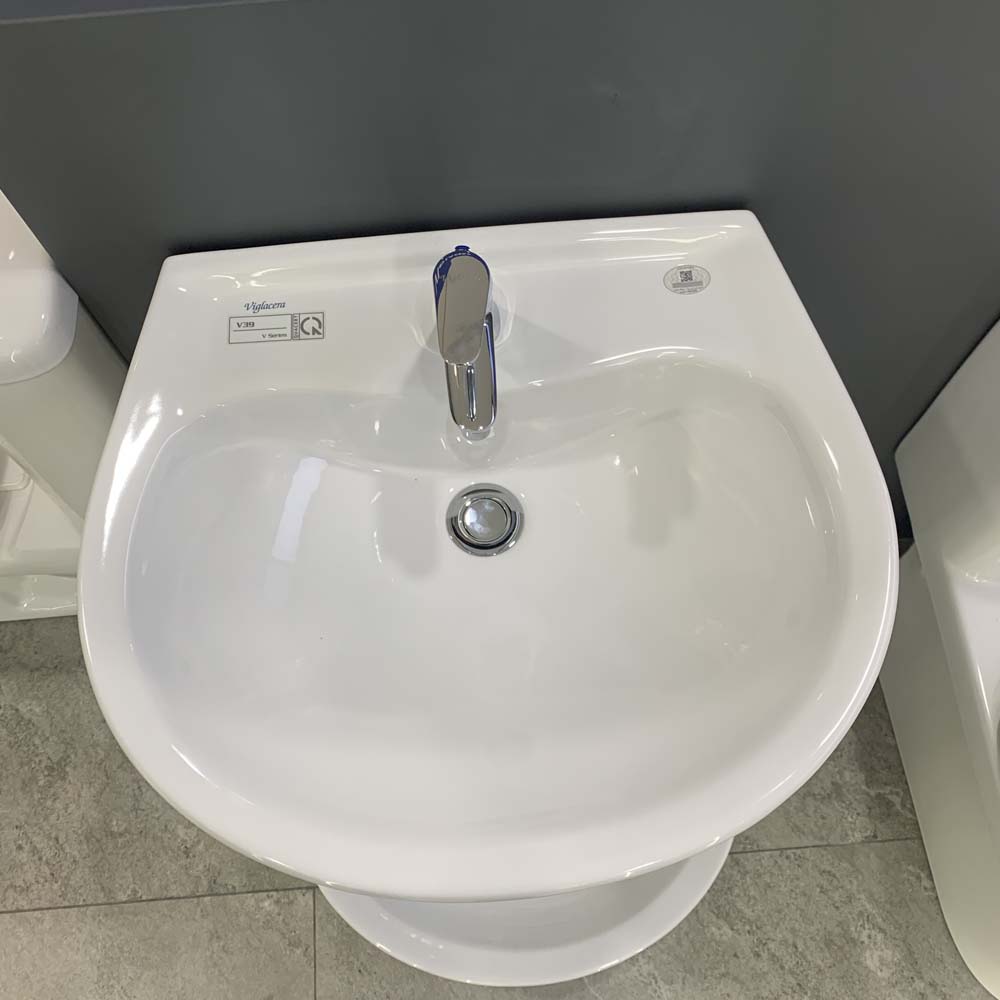 Chậu rửa lavabo treo tường Viglacera V39 chân lửng