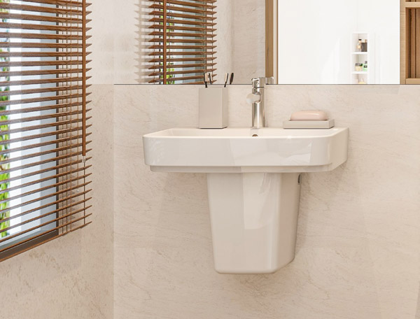 Chậu rửa lavabo treo tường Viglacera V58 chân lửng