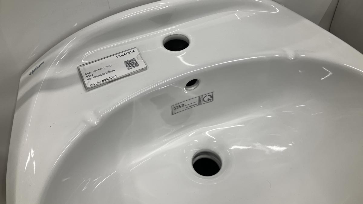 Chậu rửa lavabo treo tường Viglacera VTL3