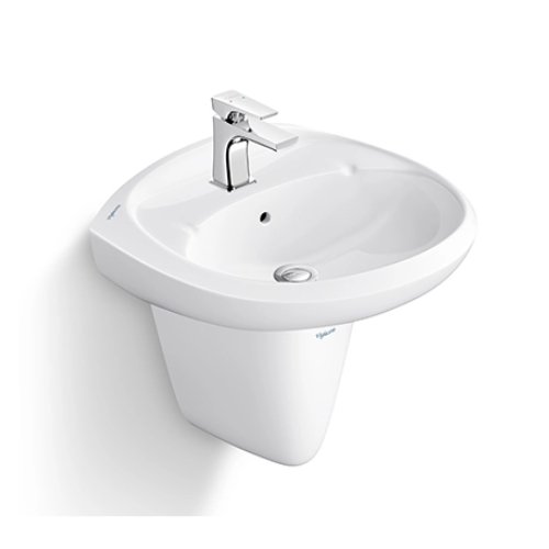 Chậu lavabo treo tường chân lửng Viglacera VTL3+VI5