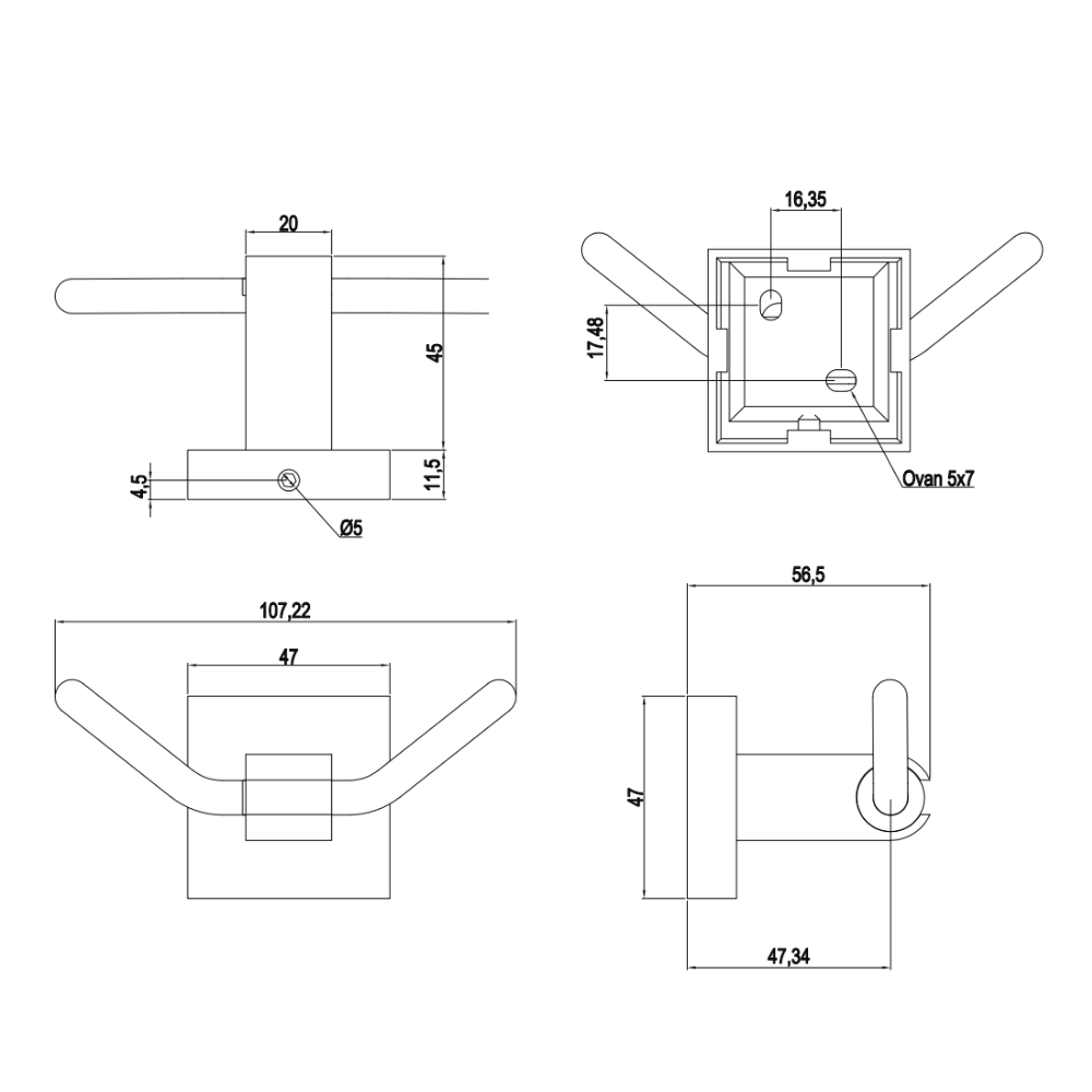Móc treo khăn Viglacera VG9552