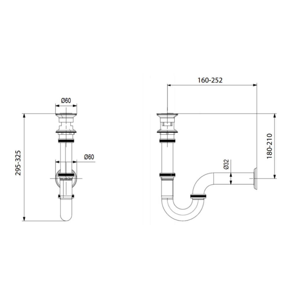 Bộ Xả Lật + Ống Thải Chữ P Viglacera VG814