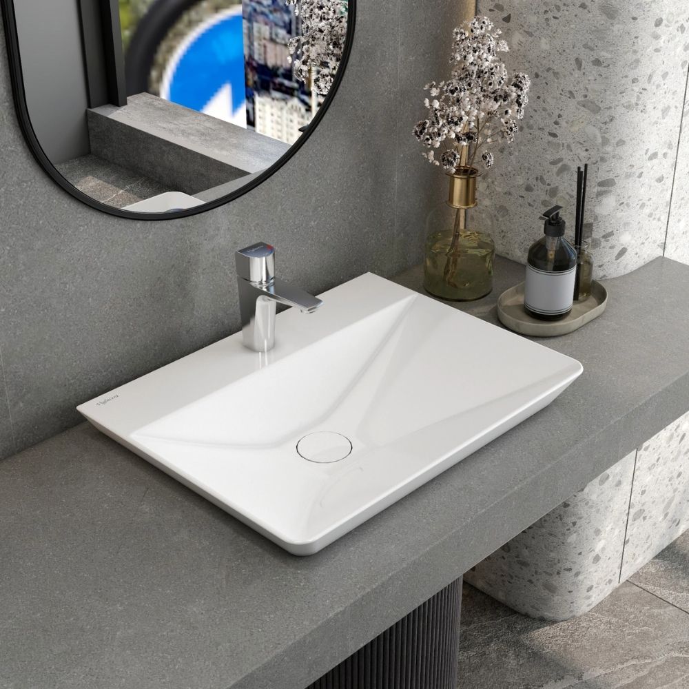 Chậu lavabo đặt bàn Viglacera CB70