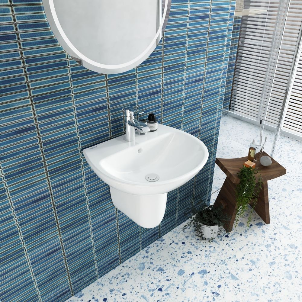 Chậu rửa lavabo treo tường Viglacera V36 chân lửng