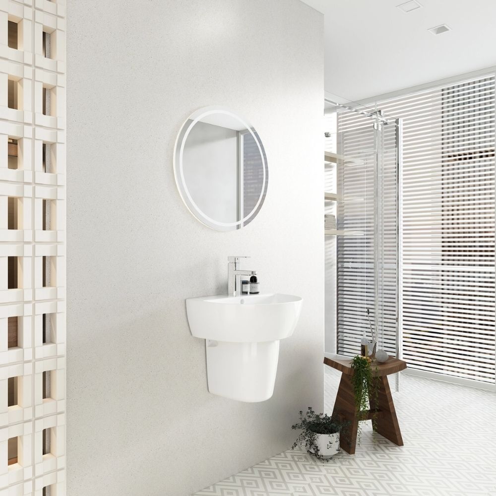 Chậu rửa lavabo treo tường Viglacera V37 chân lửng