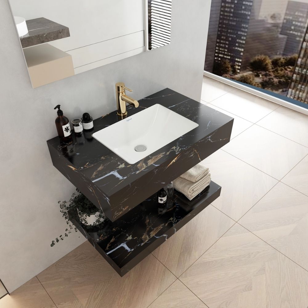 Chậu lavabo âm bàn đá 2 tầng Viglacera VI12-9GP01 / PHL-9S01P / US8-9GP05 / US10-9GP03