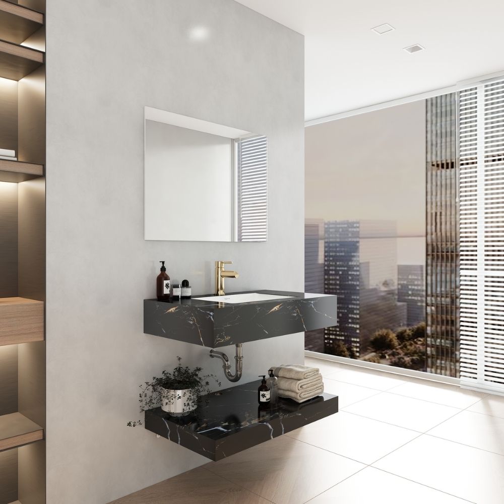 Chậu lavabo âm bàn đá 2 tầng Viglacera VI12-9GP01 / PHL-9S01P / US8-9GP05 / US10-9GP03