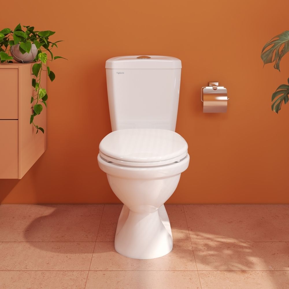 Bồn cầu 2 khối Viglacera VI28 nắp thường (+ lavabo VTL2)