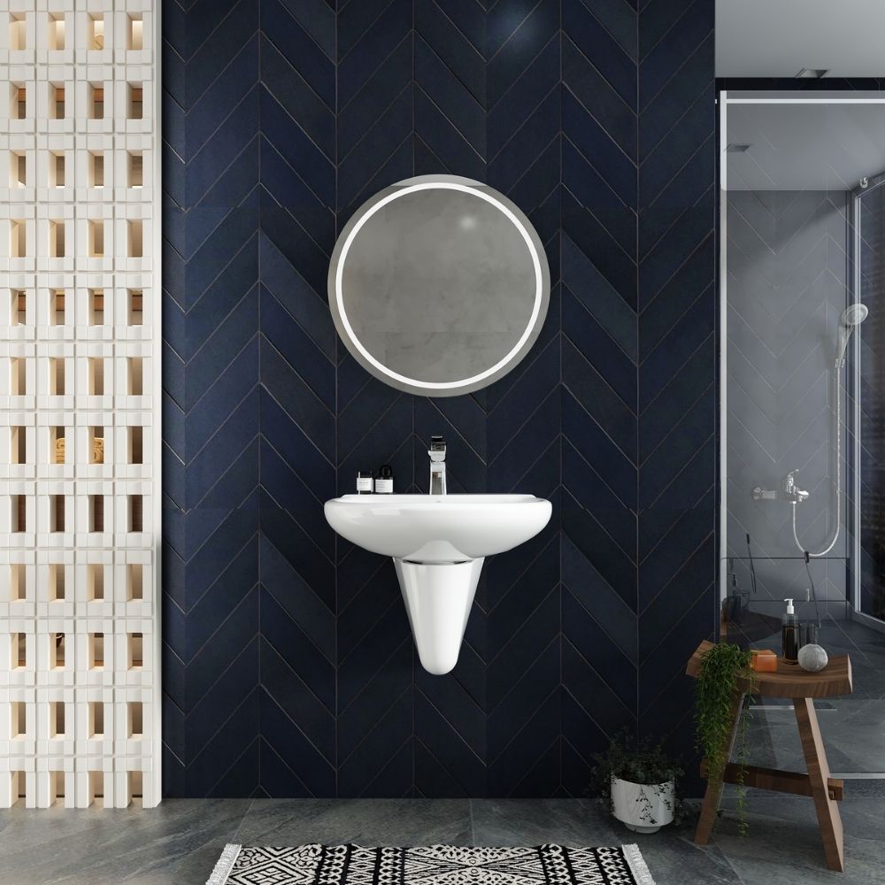 Chậu rửa lavabo treo tường Viglacera VI5 chân lửng