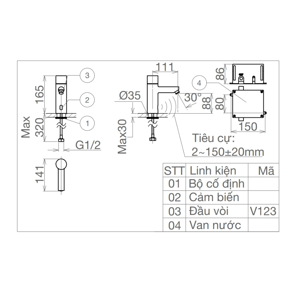 Vòi chậu lavabo lạnh Viglacera VG1023