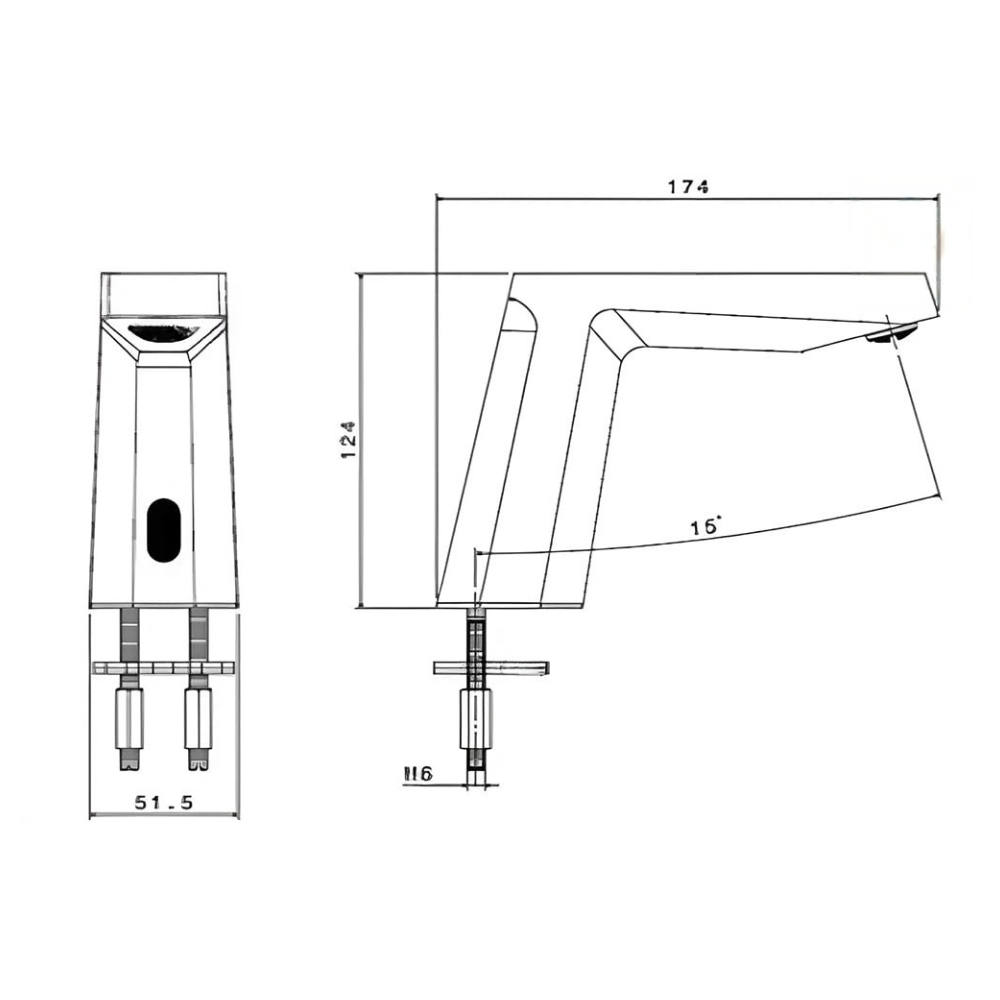 Vòi chậu lavabo cảm ứng nóng lạnh Viglacera VG1028.1