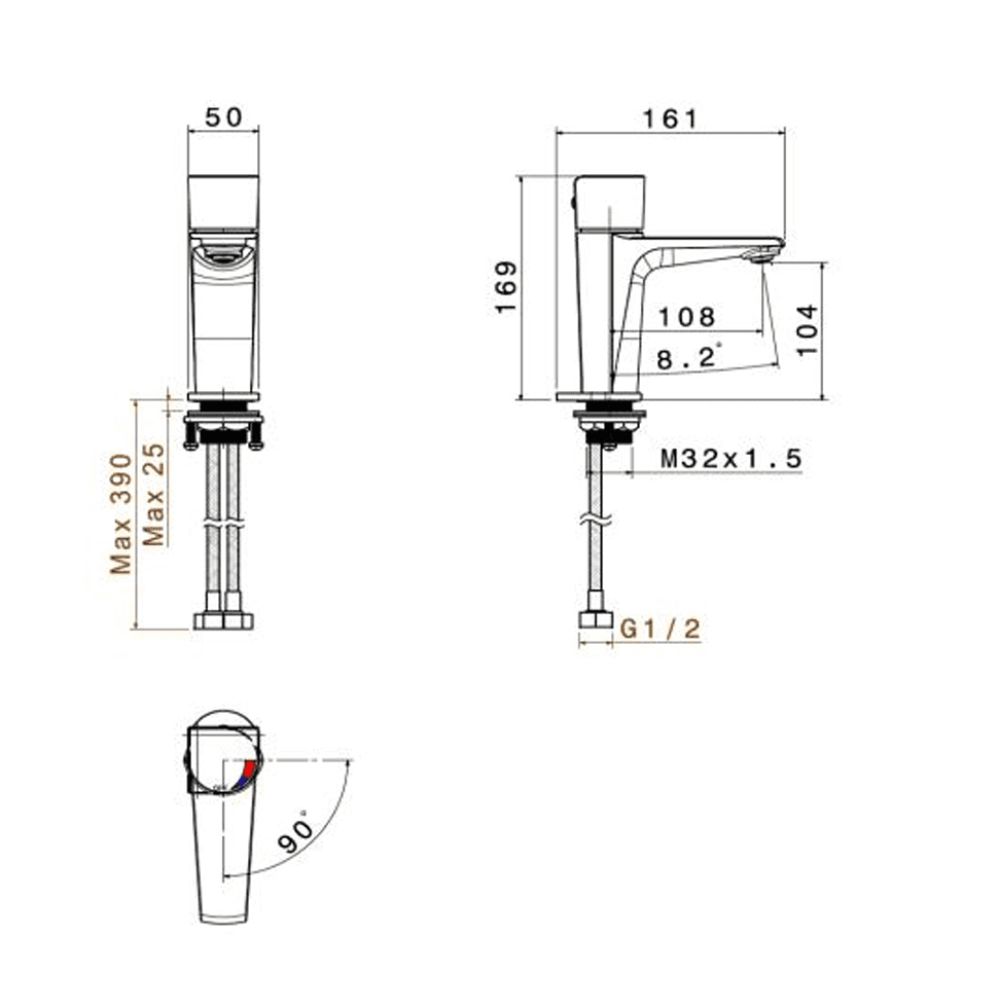 Vòi chậu lavabo nóng lạnh Viglacera VG136